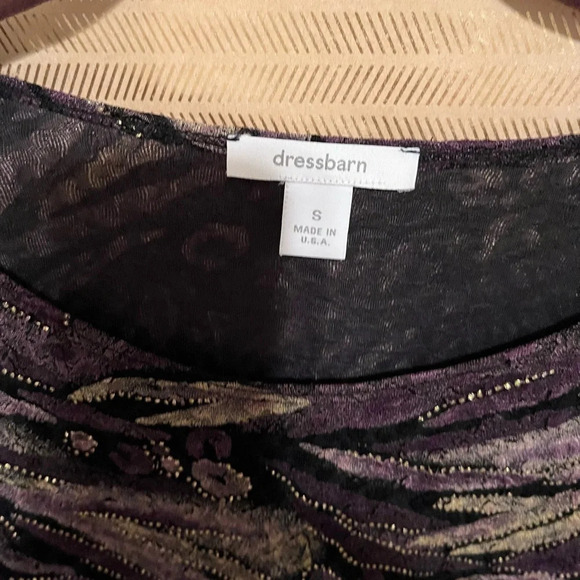 DRESS BARN~ PURPLE ABSTRACT BLOUSE~SM - Picture 2 of 7